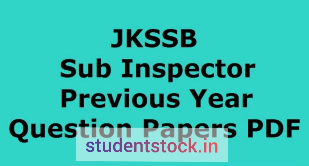 JKSSB Sub Inspector Finance Solved Paper 1700 posts Download PDF